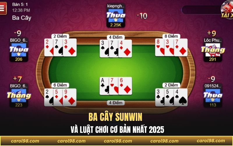 Ba cây Sunwin và luật chơi cơ bản nhất 2025