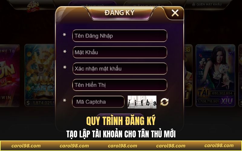 Quy trình đăng ký, tạo lập tài khoản cho tân thủ mới